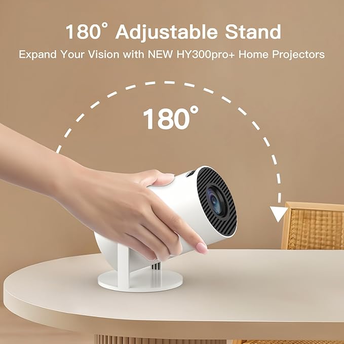 Built-in Apps & 2025 Upgraded Smart Projector with Wi-Fi 6 & Bluetooth 5.4, 1080P 4K Support Full HD, Auto Keystone 360° Portable Home Cinema Mini Projector for iOS/Android OptiBarrel 500