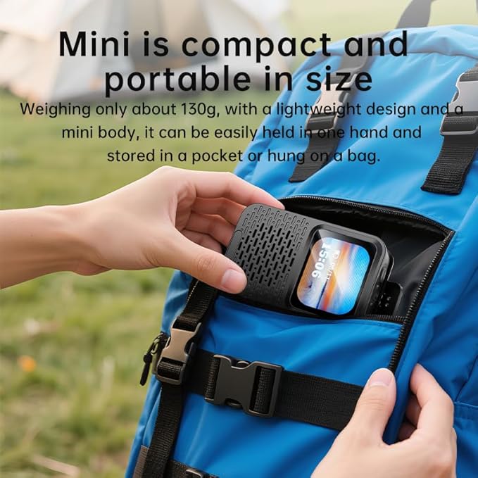 E I F E R Portable Bluetooth Speakers, Smart LED Touch Screen Speaker with Bluetooth 5.4, IPX5 Waterproof, 40mm Sound Unit, Multi-Function Display Wearable Speaker