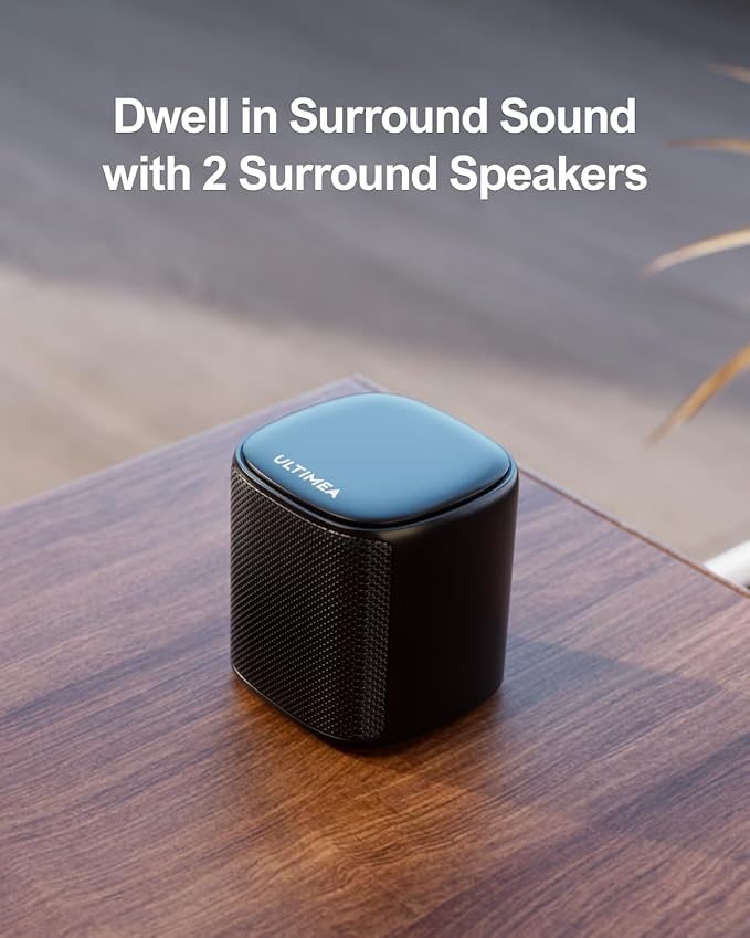 ULTIMEA 5.1ch Sound Bar with Subwoofer, Home Theater Virtual Surround Sound System for TV, Soundbar with App Control, 2 Surround Speakers, Opt/AUX, Peak Power 250W, Aura A30