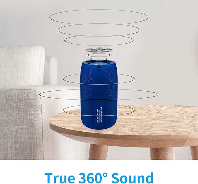Bluetooth Speaker,MusiBaby Wireless,Waterproof,Outdoor,Portable Speaker,Dual Pairing,Loud Stereo,Booming Bass,24H Playtime Wireless Speakers for Home,iPhone,Party,Gifts(Blue)