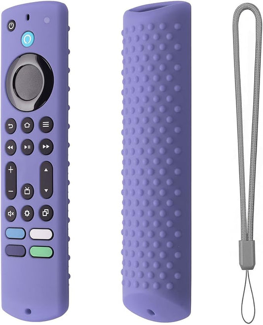 6.2 Inch Silicone Remote case for 2023 Fire TV Stick 4K Max 2nd/Fir TV Omni Series/FireTV 4-Series Remote,Toshiba/Insignia FirTV Remote Cover with Lanyard(Lavender Grey)