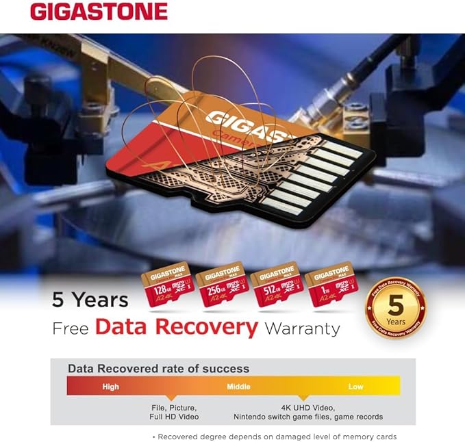 [5-Yrs Free Data Recovery] GIGASTONE 256GB Micro SD Card with USB 3.2 Type C Card Reader, 4K Camera Pro MAX, Speed Up to 130MB/s Compatible with Gopro, DJI, Dash Cam, MicroSDXC UHS-I A2 V30 U3