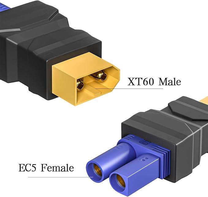 Goupchn XT60 Male to EC5 Female Connector Adapter Wireless Converter 4PCS for RC FPV Drone Car Lipo Battery Charger ESC