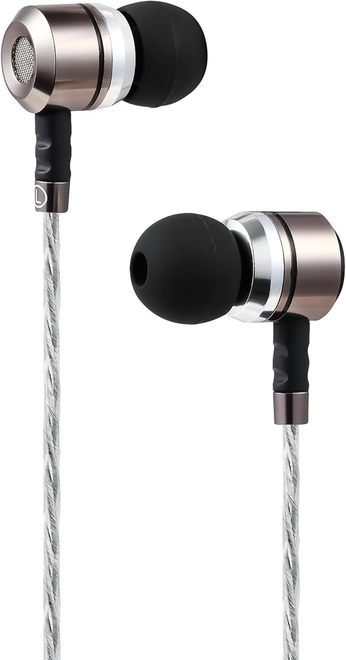 Sephia SP3060VC Wired Earbuds with Microphone, Deep Bass in-Ear Headphones with Noise Isolation, 10mm Drivers, Tangle-Free Cable, 3.5mm Jack