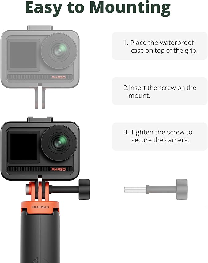 AKASO Floating Selfie Stick Tripod for Gopro Hero 13/12/11/10/ 9/Max/DJI Osmo Action EK7000/Brave 4/Brave 7 LE/Brave 7 Action Camera Handle Mount Accessories