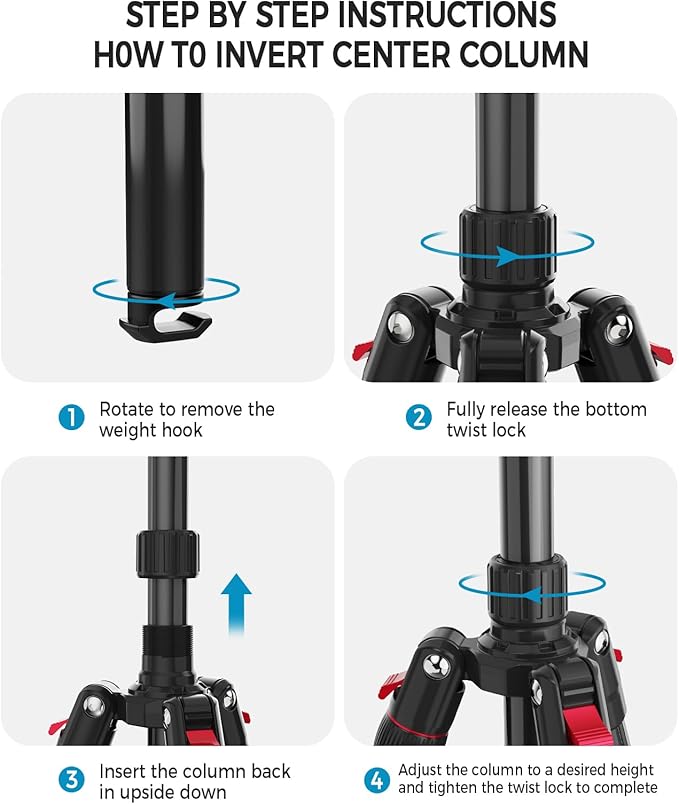 70" Tripod for Camera, Professional Aluminum Camera Tripod & Monopod with 360° Ball Head, Adjustable Lightweight Travel Tripod for Phone,DSLR,Tablet with Carry Bag