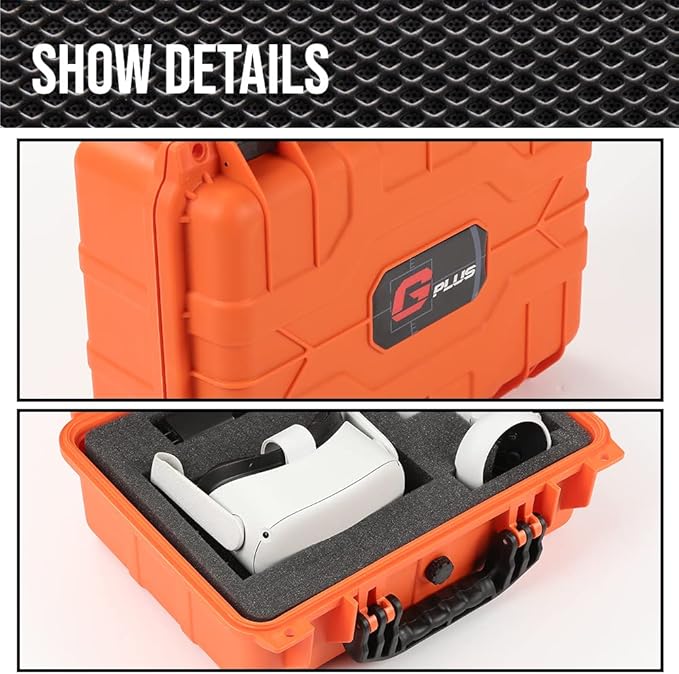 VR Carrying Case Outdoor Portable Storage Box Protector Glasses Bags(Orange)