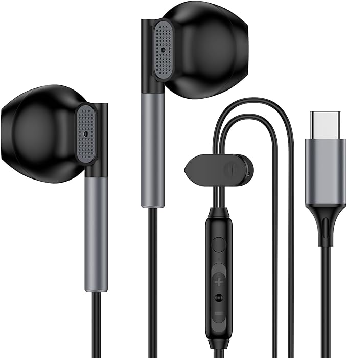 USB C Headphones Samsung Wired Earbuds for Android Samsung Galaxy A17 A36 A16 Z Fold/Flip7 S25 Ultra/Edge A56 A35 A54 S24FE S23Plus,Wired Type C Earphones with Microphone for iPhone 17 Pro Max 16 Plus