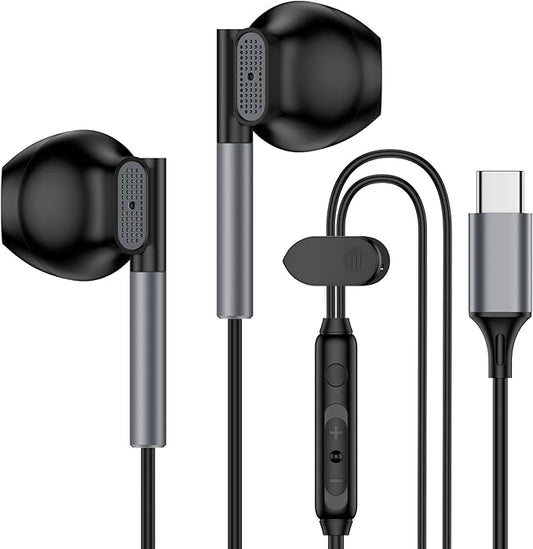 USB C Headphones Samsung Wired Earbuds for Android Samsung Galaxy A17 A36 A16 Z Fold/Flip7 S25 Ultra/Edge A56 A35 A54 S24FE S23Plus,Wired Type C Earphones with Microphone for iPhone 17 Pro Max 16 Plus