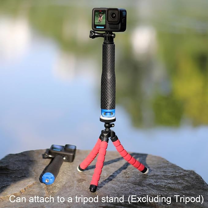 7''-23''Waterproof Pole Selfie Stick Pocket Size Underwater Handle Grip Monopod Aluminum for GoPro Hero Session Max Insta360 AKASO DJI OSMO Digital Cameras