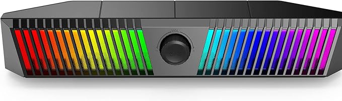 PC Speakers, Smalody Computer Speakers for Desktop Gaming Monitor with Bluetooth/Microphone/Lighting Effect, PC Soundbar for Desktop Wired USB Powered