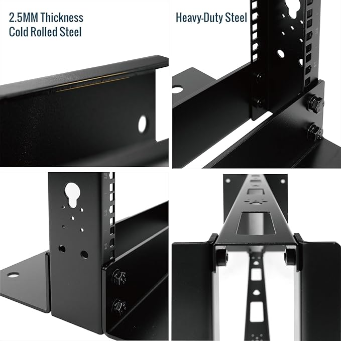 Tecmojo 38U 2-Post Open Frame Server Rack– 19" Network, Server, AV, Data & IT Equipment, Telecom & Patch Panel Mount, 1763 lbs Capacity, Black, Square Holes