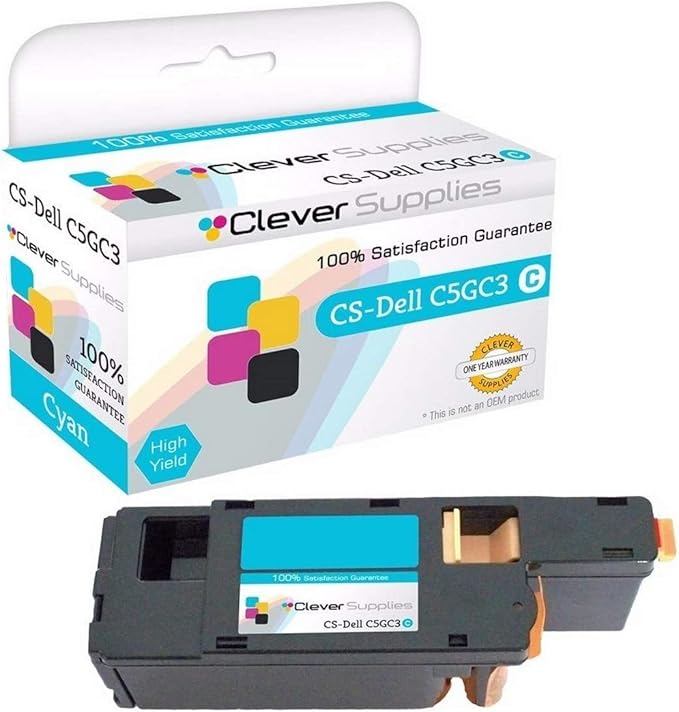 CS Replacement Toner Cartridge Compatible with Dell 1250 C5GC3 Cyan 1250c 1350 1350cnw C1760 C1760nw C1765 C1765nf C1765nfw 1355CN