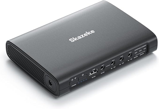 MD1 3A Rechargeable 5/9/12V 25600mAh DC Output Lithium ion Battery Pack for LED Strip and Breast Pumps, Portable Li-ion Power Bank with Charger, 5V USB Output for, Smartphone and More