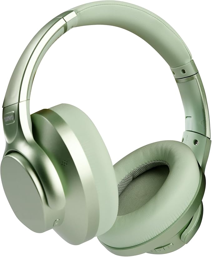TUINYO Wireless Headphones - Noise Cancelling Over Ear Bluetooth Headphones with 60H Playtime, Deep Bass Hi-Fi Stereo Sound & Comfortable Earpads for Travel, Home and Office-Green…