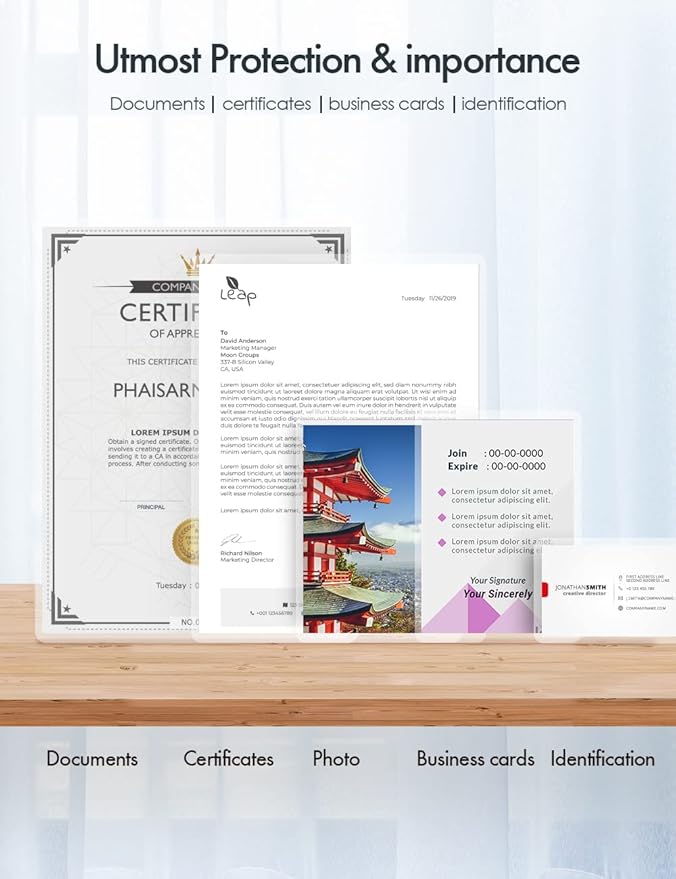 Thermal Laminating Pouches for Laminator, 5Mil Thickness, Letter Size Sheet 8.9×11.4inches, 100-pack, Clear