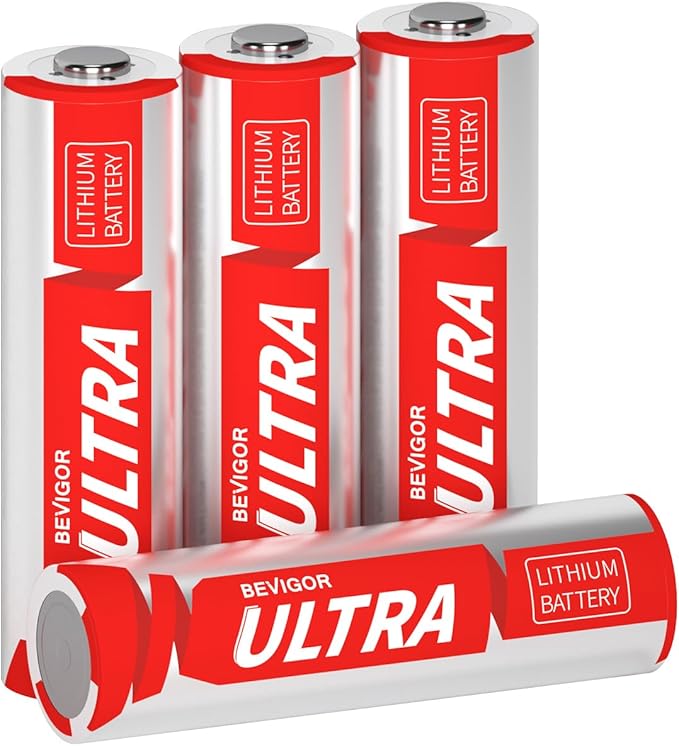 BEVIGOR Lithium Batteries AA, AA Batteries 4Pack 1.5V AA Lithium Battery, Double A Battery, Longer Lasting AA Batteries for Flashlight, Toys, Remote Control【Non-Rechargeable】