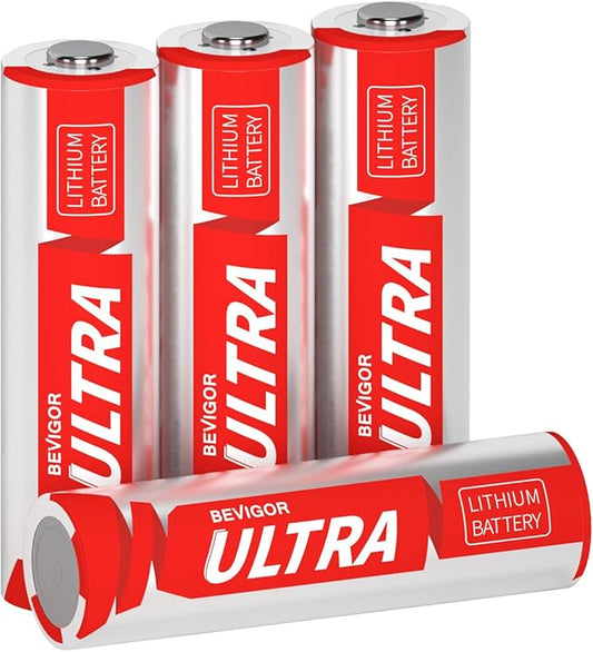 BEVIGOR Lithium Batteries AA, AA Batteries 4Pack 1.5V AA Lithium Battery, Double A Battery, Longer Lasting AA Batteries for Flashlight, Toys, Remote Control【Non-Rechargeable】