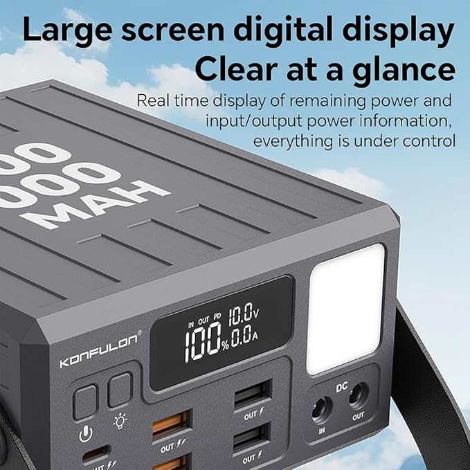 High Capacity Power Bank 100000mAh Fast Charging 22.5W PD 20W Portable USB C Battery Packs with 7 Outputs & LCD Display Battery Bank for iPhone, Samsung, iPad ,Macbook & Outdoors Camping (GREY)