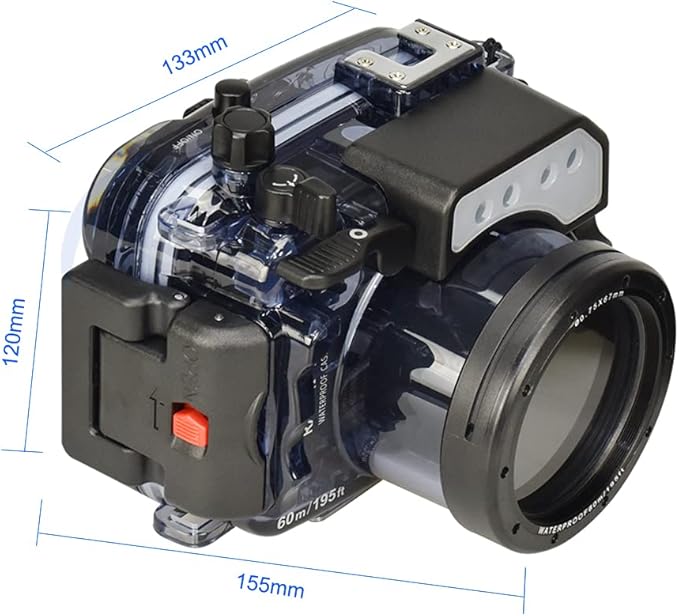 Sea Frogs Waterproof Camera Housing Compatible with Sony RX100 I-V IPX8 40m/130ft Maximum Diving Depth Underwater Camera Case for Diving, Surfing, Rowing, Skiing