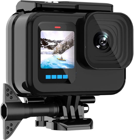 BO&DQQ Protective Waterproof Case Compatible for Go Pro Hero 13 12 11 10 9 Black, 60M/196FT Underwater Diving Housing Shell Accessories Kit