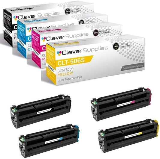 CS Replacement Toner Cartridge Compatible with Samsung CLT-506S CLT-K506S Black CLT-C506S Cyan CLT-M506S Magenta CLT-Y506S Yellow CLP-680ND CLX-6260FD CLX-6260FW 4 Color Set