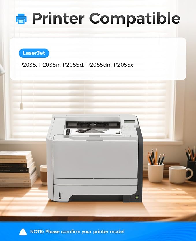 05A Black Toner Cartridge 2-Pack with chip High Yield Replacement for HP 05A CE505A 05X CE505X Toner Compatible Works with HP Laserjet P2035 P2035n P2055 P2055d P2055dn P2055x Printer Series Ink Copy