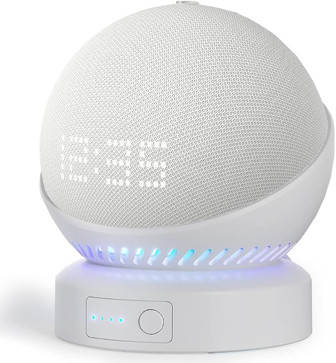 Battery Base for Echo Dot 5th Generation Make Echo Dot 5 Portable Echo Dot 5th and Home Mini Stand Accessories, Not Including The Speaker (White)
