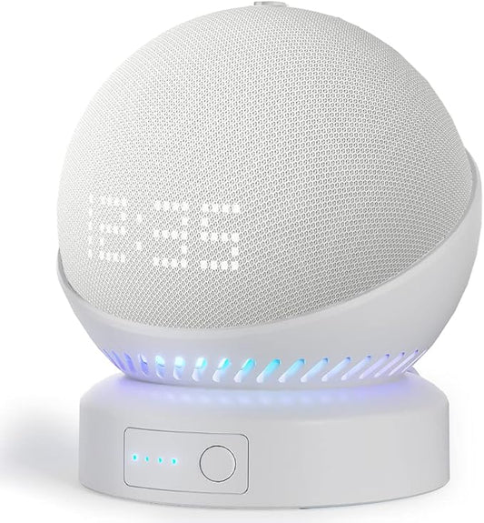 Battery Base for Echo Dot 5th Generation Make Echo Dot 5 Portable Echo Dot 5th and Home Mini Stand Accessories, Not Including The Speaker (White)