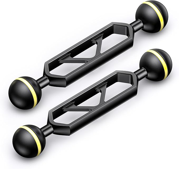 Sea frogs 2PCS Double Ball Arm 5.0" Essential Underwater Photography Gear Lighting System Aluminum Alloy Diving Equipment Accessory Lightweight Arms AM-16