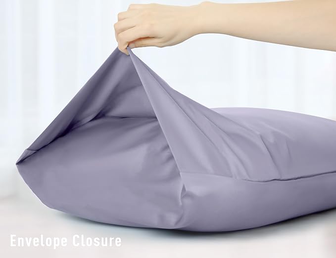 Sunflower Body Pillowcase 100% Cotton Long Pillow Cover/Case Envelope Closure 1 Pack, 21×54 inches Lavender Aura, Soft and Breathable