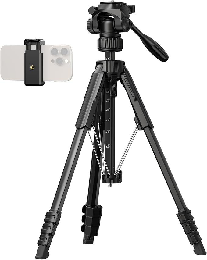 SmallRig 71" Camera Tripod Stand AP-21, Travel Tripod for iPhone and Camera for Canon for Nikon with Phone Holder & Carry Bag, Portable Beginner Tripod with Quick-Flip Lock Legs, Max Load 11lb