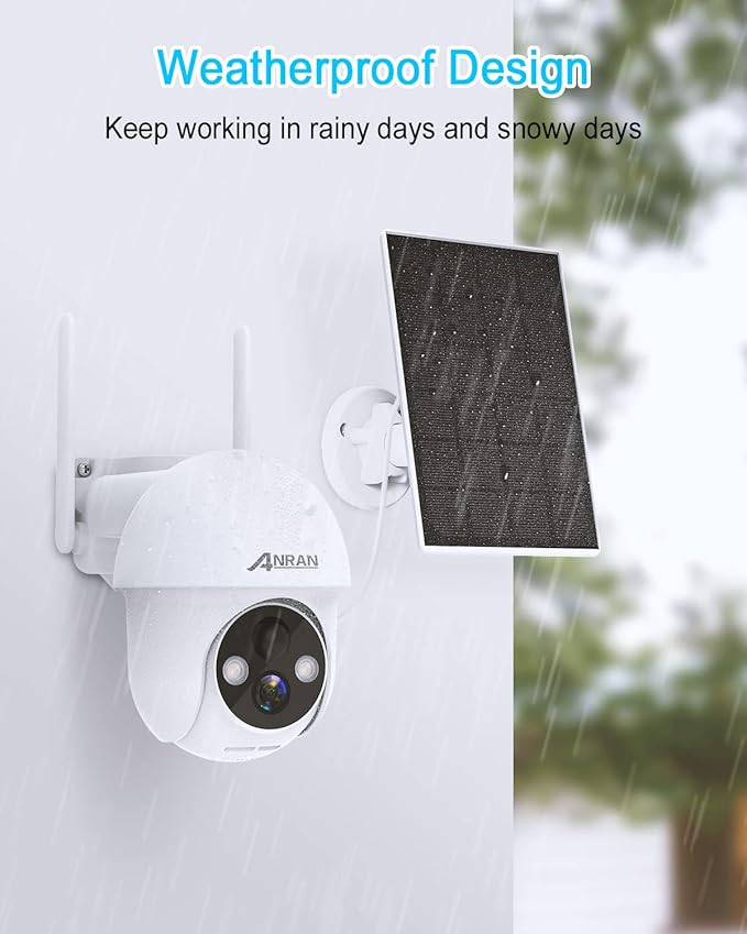 ANRAN 3W Solar Panel with 3M Micro USB & Type-C Port Cable, Compatible with Rechargeable Battery Powered Security Cameras CCTV Cameras, IP65 Waterproof, 360°Adjustable Mounting, Outdoor
