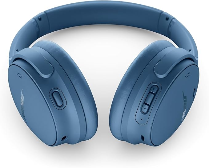 Bose QuietComfort Bluetooth Headphones, Wireless Headphones with Active Over Ear Noise Cancelling and Mic, Deep Bass, Up to 24 Hours of Playtime, Blue Dusk - Limited Edition Color