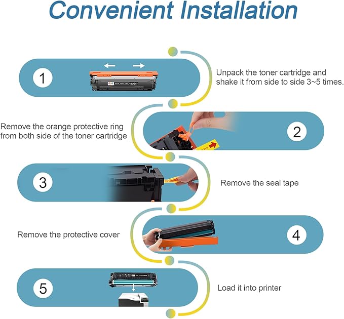 650A Toner Cartridges(with Chip) 4 Pack Compatible with 650A Toner Cartridges CE270A CE271A CE272A CE273A for Enterprise CP5525 CP5520 M750 Printer (Black Cyan Magenta Yellow)