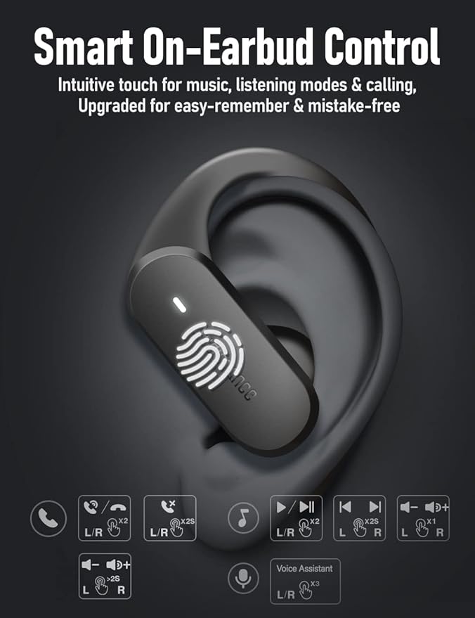 Speed 301 Wireless Earbuds Bluetooth Headphones for Workout Running Sports, Secure & Comfort Fit Ear Buds for iPhone and Android (SP301)