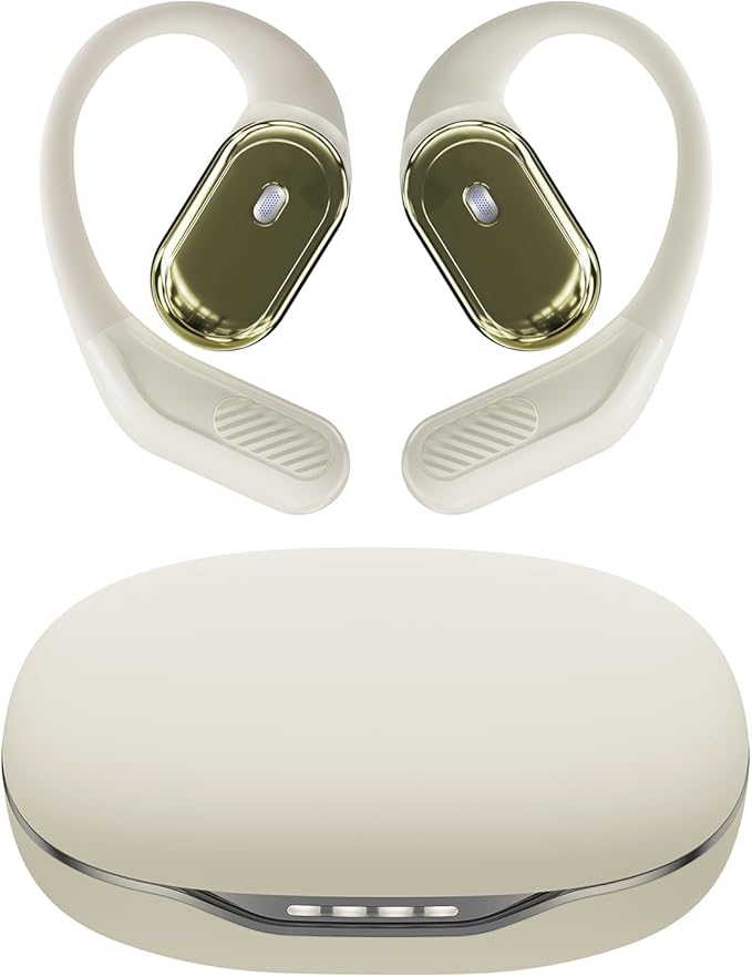 Open-Ear Headphones, Over Ear Earbuds with Ear Hooks, True Wireless Bluetooth Earphones with Microphone, Touch Control, Clear Calls, 60H Playtime, IPX7 Waterproof for Running and Workouts