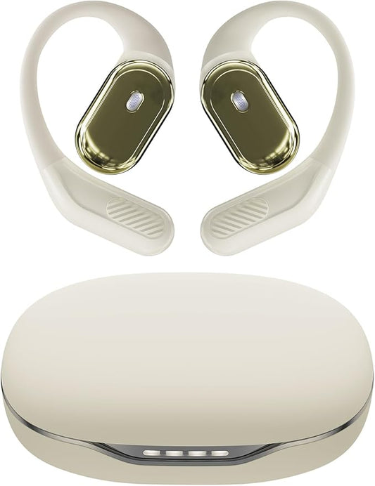 Open-Ear Headphones, Over Ear Earbuds with Ear Hooks, True Wireless Bluetooth Earphones with Microphone, Touch Control, Clear Calls, 60H Playtime, IPX7 Waterproof for Running and Workouts