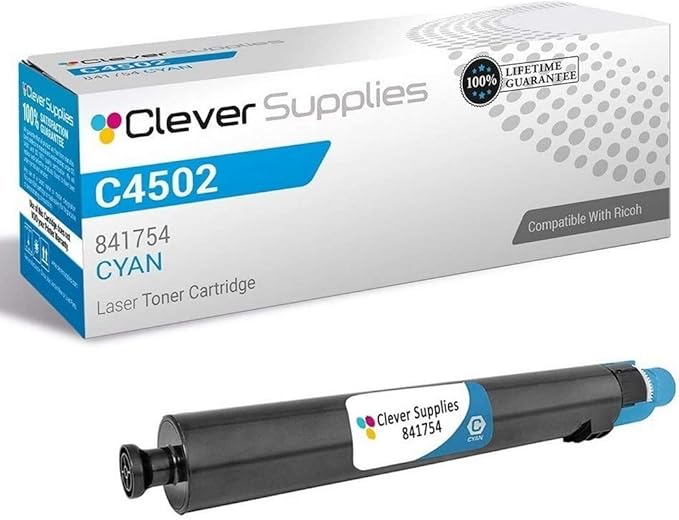 CS Replacement Toner Cartridge Compatible with Ricoh C4502 841754 Cyan Color Laser Aficio MP C4502 Aficio MP C4502A Aficio MP C5502 Aficio MP C5502A Cyan