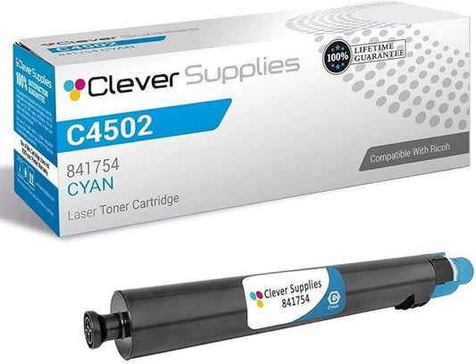 CS Replacement Toner Cartridge Compatible with Ricoh C4502 841754 Cyan Color Laser Aficio MP C4502 Aficio MP C4502A Aficio MP C5502 Aficio MP C5502A Cyan