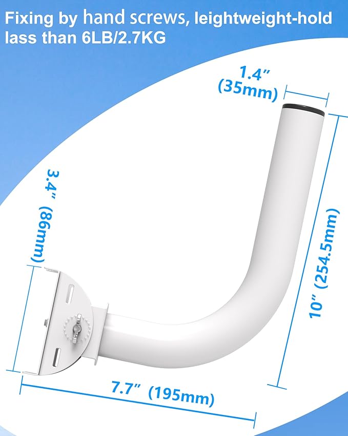 Universal Wireless Bridge Bracket Mount,12"(H) - Φ1.38 Lightweight Pole and Wall Mounted Mounting Mast Kit for Outdoor TV Antenna, Network WiFi Extender, Access Point, Client Bridge CPE (4-Pack)