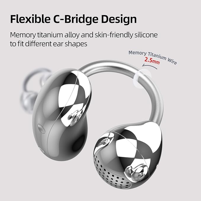 MUZEN Open Ear Headphones, Trickle 4g Lightweight Wireless Bluetooth 5.4 Clip On Earbuds with 38H Playtimes, Fit Comfort Sport Ear Clip Earbuds, Hi-Fi Earphones for Fintness Running Workout