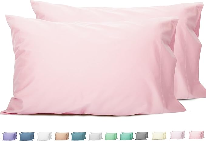 Sunflower King Pillowcases Set of 2, 100% Cotton King Pillow Cases 2, 20×40 inches Dark Pink, Soft and Breathable