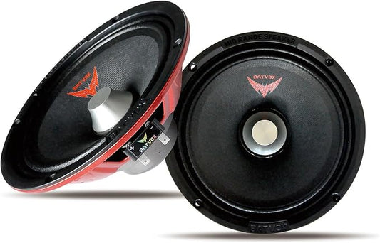 MX65S3 Midrange Loudspeaker 6.5" Silver Bullet, 400W Max, 4 Ohms, Premium Quality Audio Door Speakers for Car or Truck Stereo Sound System, Black (2 Speaker)