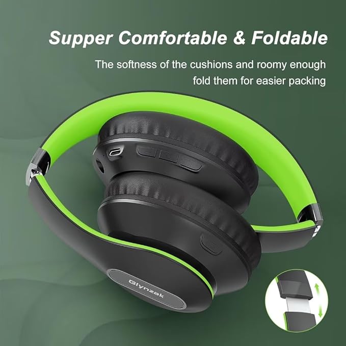 Wireless Bluetooth Headphones Over Ear, 65H Playtime HiFi Stereo Headset with Microphone and 6EQ Modes Foldable V5.3 Bluetooth Wireless Headphones for Travel Computer Laptop