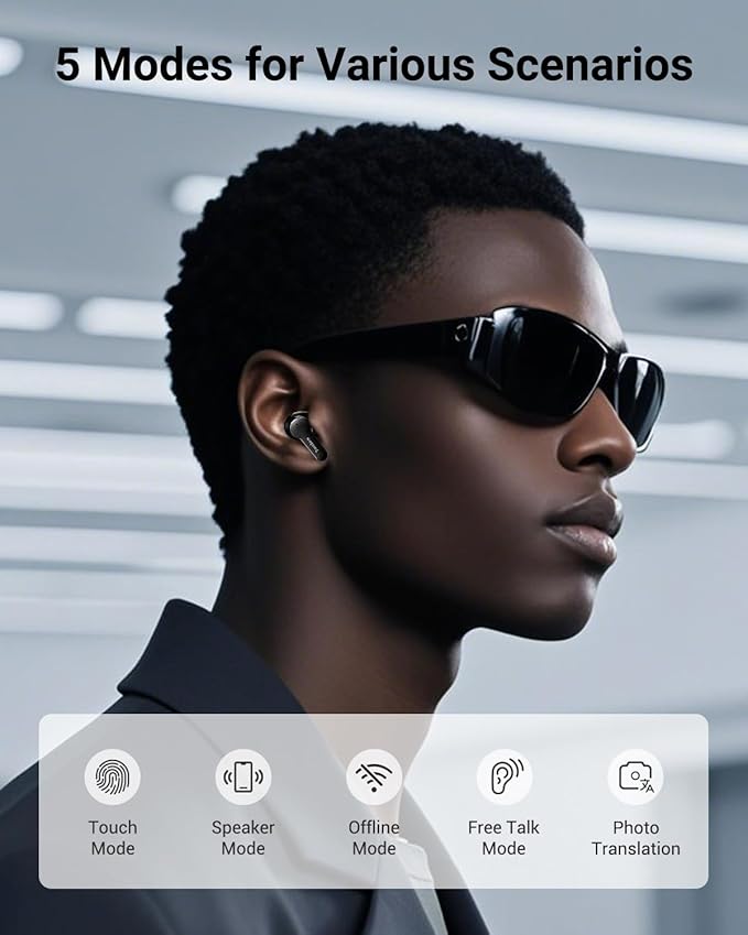 XUPURTLK Translation Earbuds Real Time for 144 Languages, AI Translator Earbuds for iPhone and Android, 3-in-1 Translation Headphones Translating Earbuds for Travel Business Learning