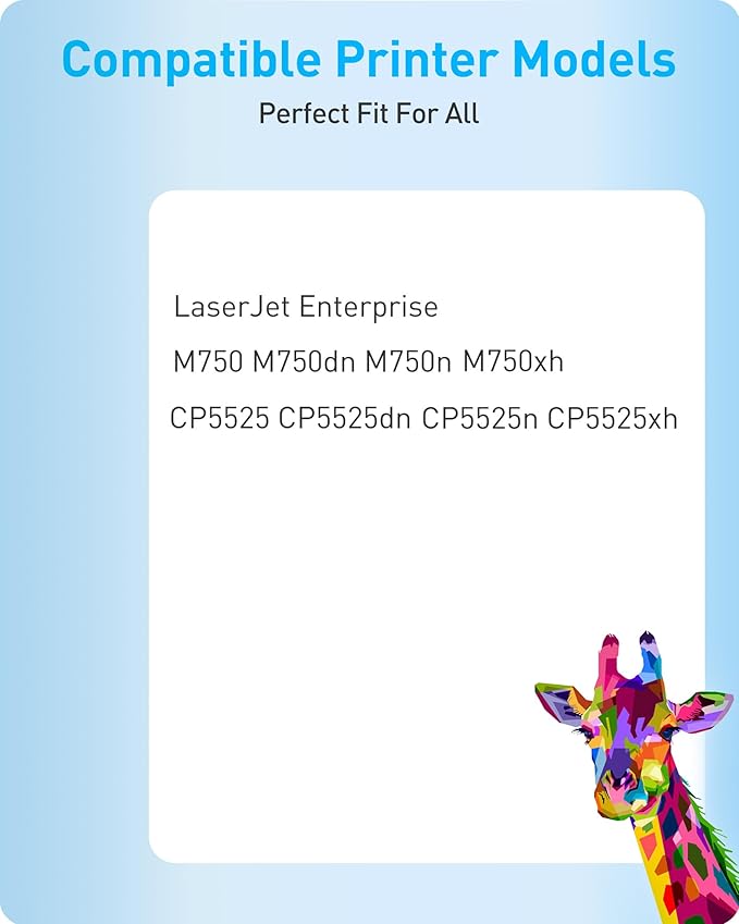 MasaiMara 650A CE270A CE271A CE272A CE273A Compatible Toner Cartridge for HP Laserjet Enterprise CP5525 CP5525dn CP5525n CP5525xh M750 M750dn M750n M750xh Printer (Black Cyan Magenta Yellow, 4-Pack)