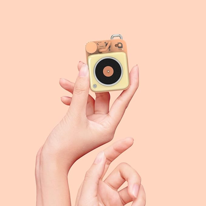 MUZEN Mini Bluetooth Speaker, Button Small Cute Portable Metal Retro Wireless Speaker with Loud Volume Great Sound and Portable Lanyard & Gift Bag for Office Classic Vintage Decor