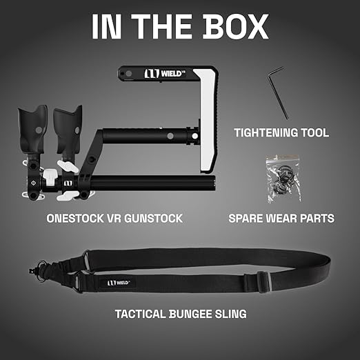 WIELD VR Gun Stock for Quest 3 | 2 | 3S | Pro – Must-Have Adjustable Folding Stock with Tactical Sling – Designed for FPS Accuracy, Stability & Immersion – VR Accessory for Shooting Games – OneStock