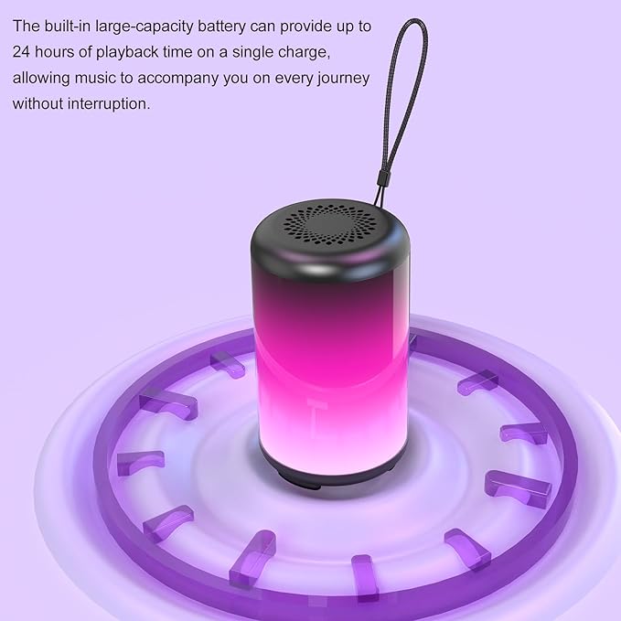 Portable Bluetooth Speaker, Bluetooth Speaker 5.4, Stocking Stuffers, Powerful Crystal Clear Sound, IPX7 Waterproof, 8 Lighting Effects, TWS Paring, Small Wireless Speaker for Outdoor